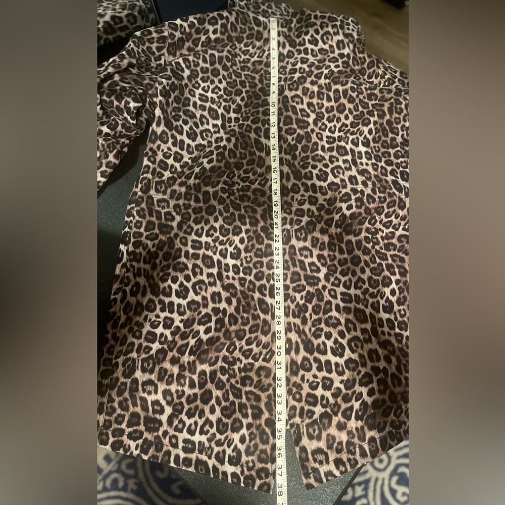 KOOPLES Women’s XS Leopard Waterproof Hooded Jacket Oversized Raincoat - Picture 8 of 16
